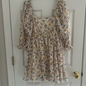 Storia Floral Puff Sleeve Baby Doll Dress